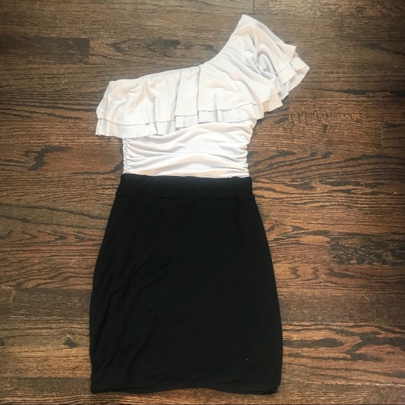 One Shoulder Ruffle Mini Dress - Picture 2 of 2